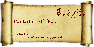 Bartalis Ákos névjegykártya