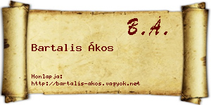 Bartalis Ákos névjegykártya